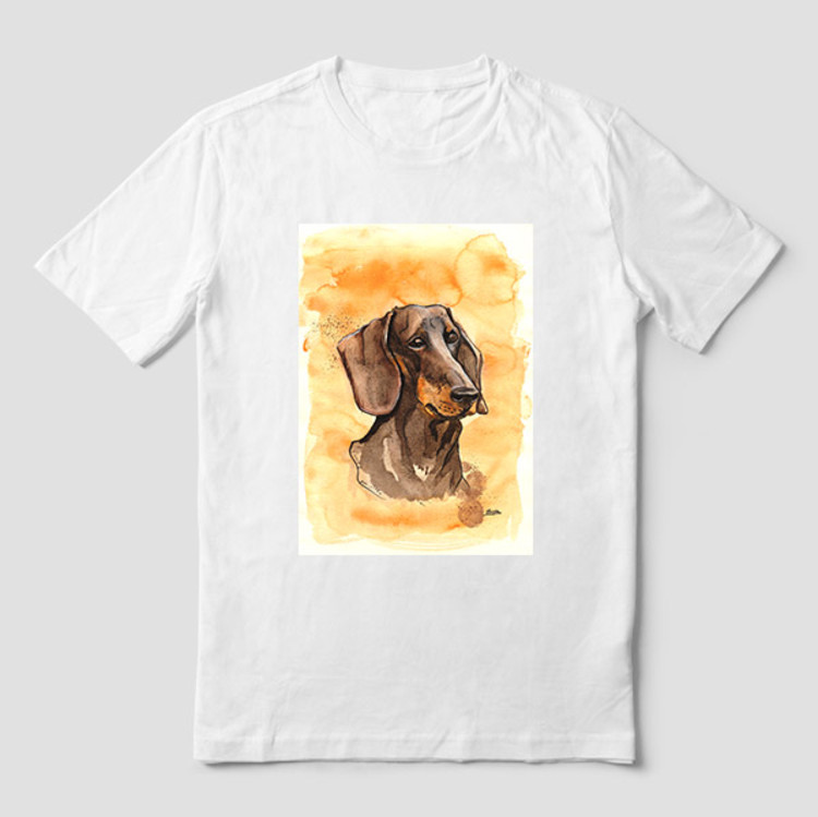 Tričko zo série psích rás akvarelom - Jazvečík