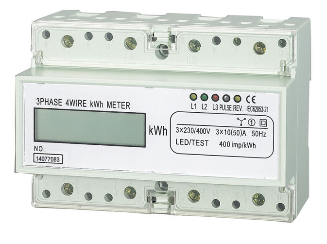 Elektromer na DIN lištu trojfázový digitálny merač spotreby wattmeter Hutermann HT-3PD