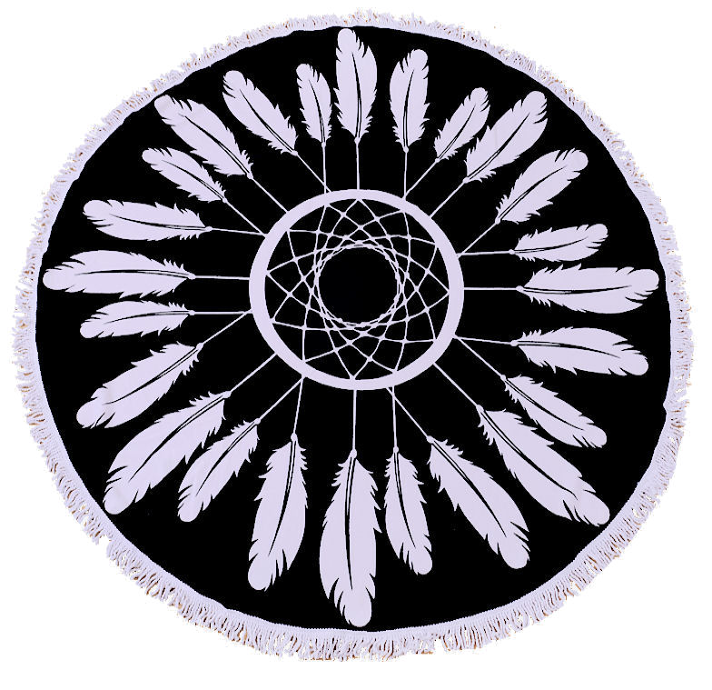 Plážová osuška - deka mandala PEŘÍ