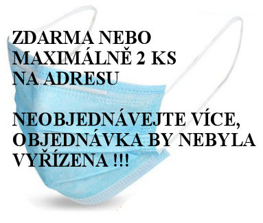 Rouška ze speciální netkané textilie - 1,76 x účinnější než roušky látkové !!! - POUZE 2 KS NA ADRESU - BEZ VÝJIMKY !!!