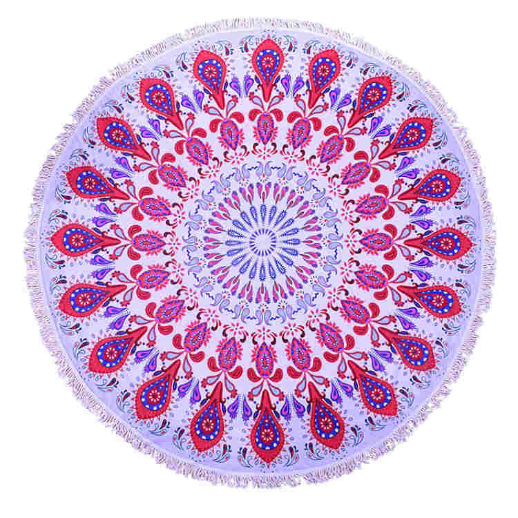 Okrúhla osuška - deka mandala RED ORNAMENT