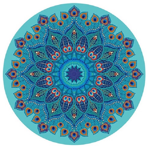 Podložka na jogu guľatá mandala Azure 70cm