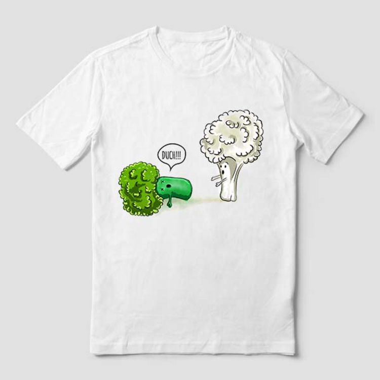 Tričko s potlačou - Brokolica a karfiol, vegetariánsky horor