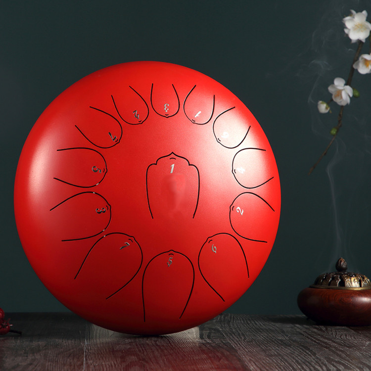 Tongue drum - Kombinovaný tón C, 30cm - Červený