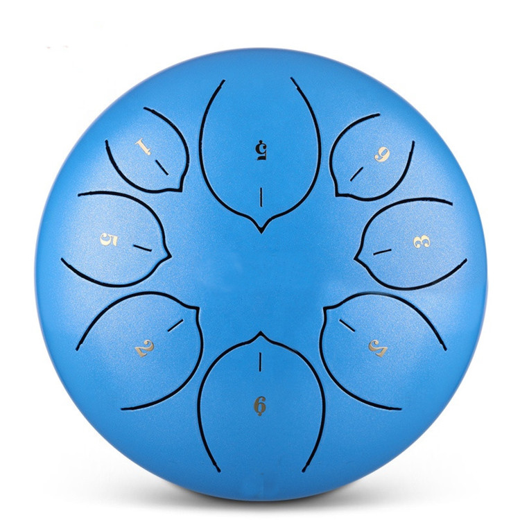 Tongue drum - 8" (20cm), 8 tón, F-dur - Modrý, s príslušenstvom