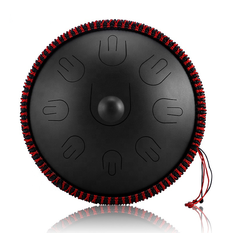 Handpan- 15" (38cm), 9 tónov, D-dur - Čierna