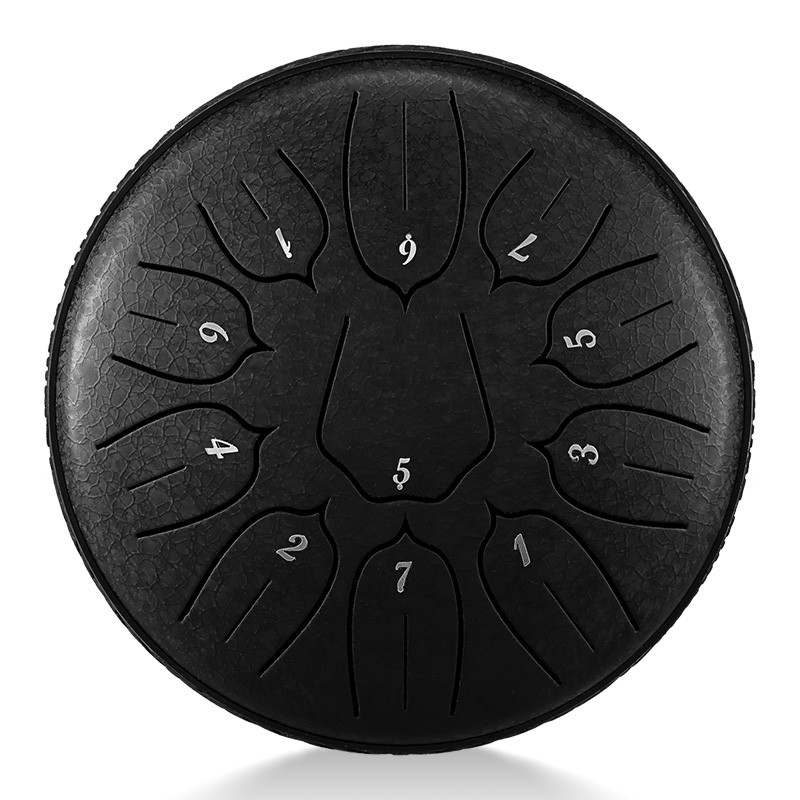 Tongue drum - 6" (15cm), 6 tónov, D-dur - Čierny lotus s príslušenstvom