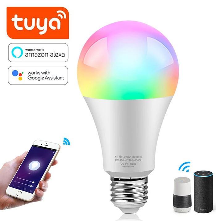 Chytrá RGB LED žárovka E27 10W - TUYA Smart