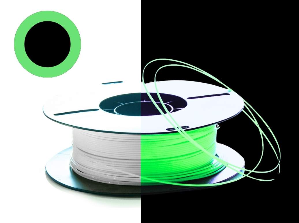 Tisková struna 1,75mm PLA, cívka 1kg - svítící ve tmě