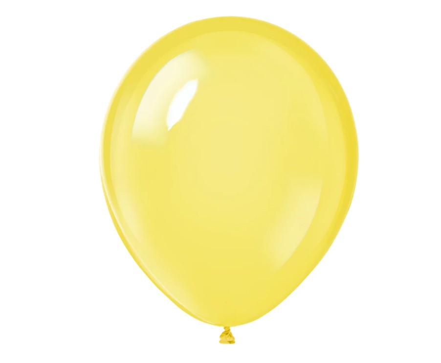 Křišťálové žluté balónky 10” (10 ks).