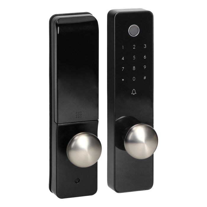 Chytrý dveřní zámek, otisk prstu + kód, Bluetooth, IP44.