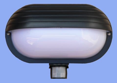 Svítidlo s čidlem pohybu (infraspínačem) nástěnné 60W-Hutermann Oval Pir-Mikro černé