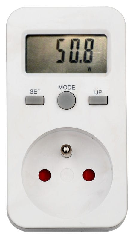 Elektromer zásuvkový merač spotreby s pamäťou PM5 - digitálny wattmeter do zásuvky zálohovania
