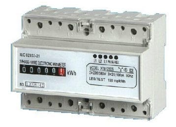 Elektromer na DIN lištu trojfázový mechanický merač spotreby wattmeter Hutermann HT-3PM