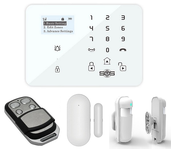 Bezdrátový domovní GSM alarm s GSM telefonem a SOS voláním Hütermann Guard HG-209-CZ