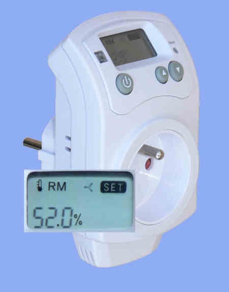 Zásuvkový hygrostat (vlhkomer) pre ovládanie odvlhčovačov alebo zvlhčovačov HH-810