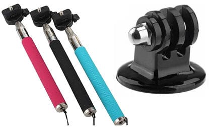 Teleskopický držiak selfie monopod s tripod mount redukciou pre GoPro