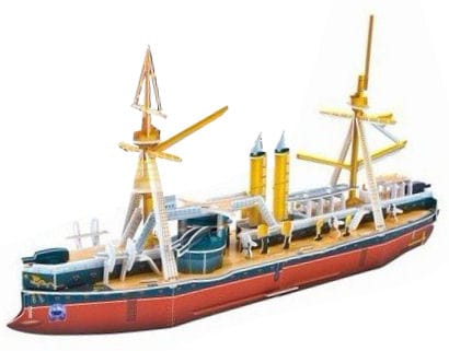 3D puzzle skladačka Obrnené loď - fregata z 19. storočia Dingyuan
