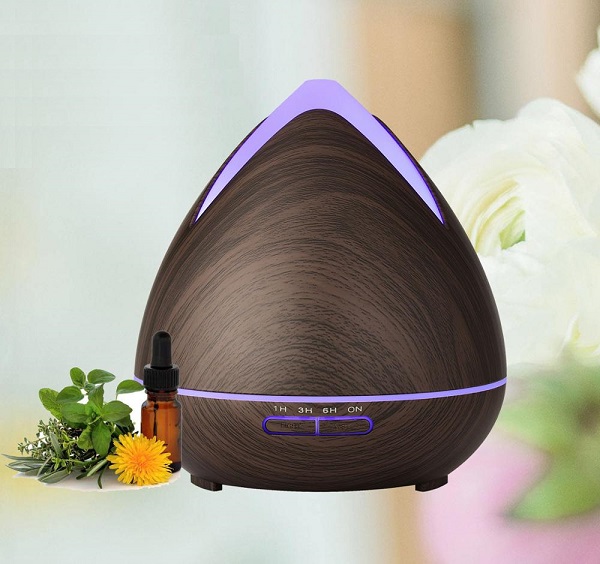 Hütermann 02 aroma difuzér 400ml tmavé dřevo - ultrazvukový, 7 barev LED